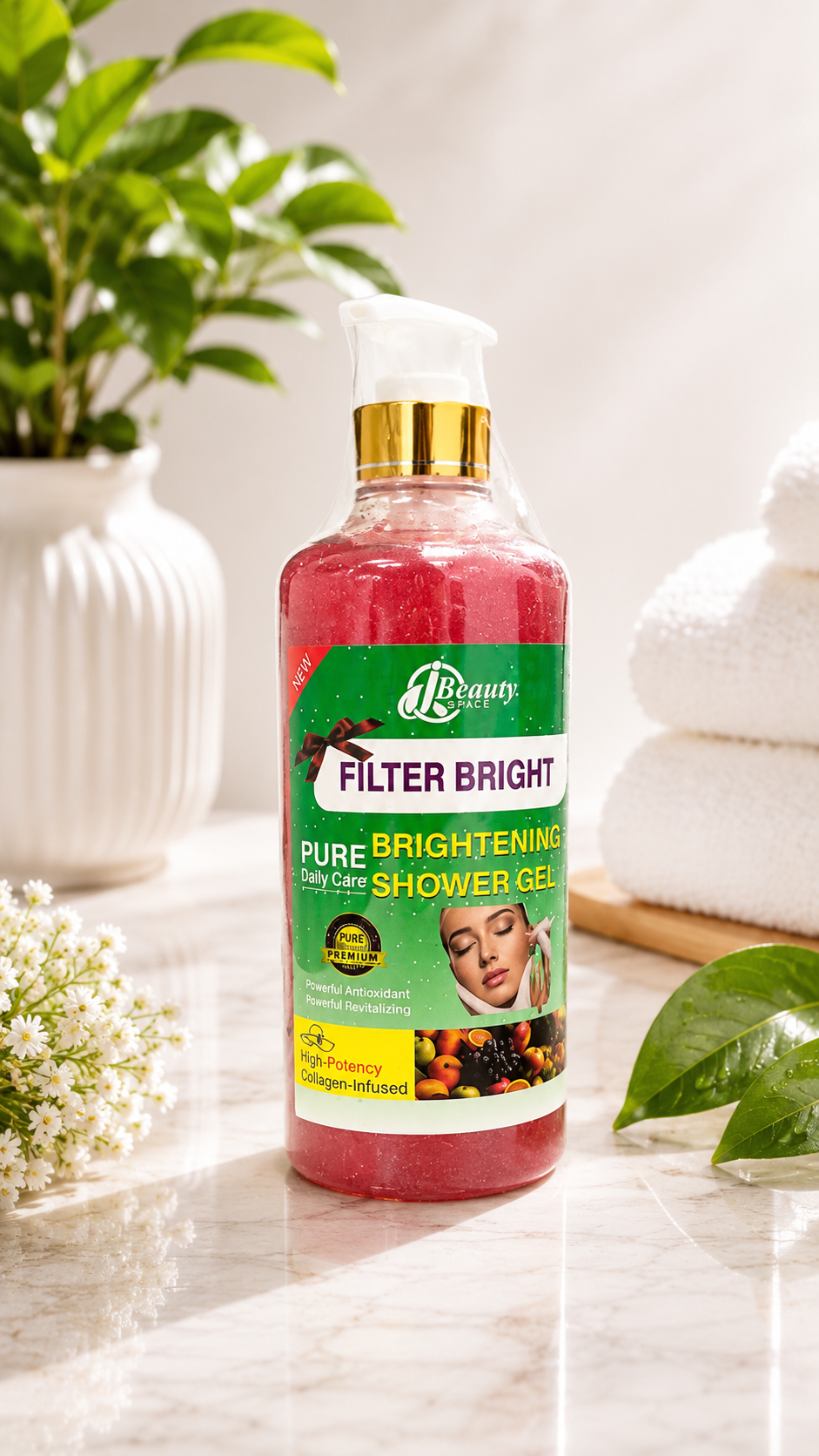 Filter Bright Ultra whitening and Exfoliating Body Wash or Shower Gel, 1000ml . 100% Effective